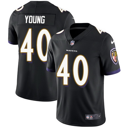Nike Ravens #40 Kenny Young Black Alternate Mens Stitched NFL Vapor Untouchable Limited Jersey
