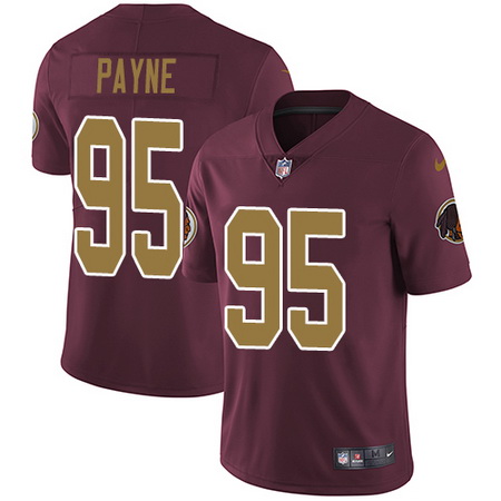 Nike Redskins #95 Da Ron Payne Burgundy Red Alternate Mens Stitched NFL Vapor Untouchable Limited Je