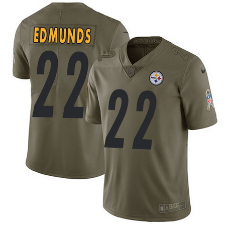 Nike Steelers #22 Terrell Edmunds Olive Mens Stitched NFL Limite