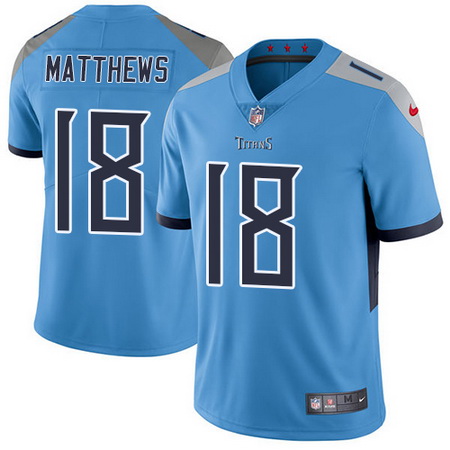 Nike Titans #18 Rishard Matthews Light Blue Team Color Mens Stitched NFL Vapor Untouchable Limited J