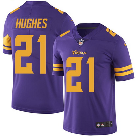Nike Vikings #21 Mike Hughes Purple Mens Stitched NFL Limited Ru