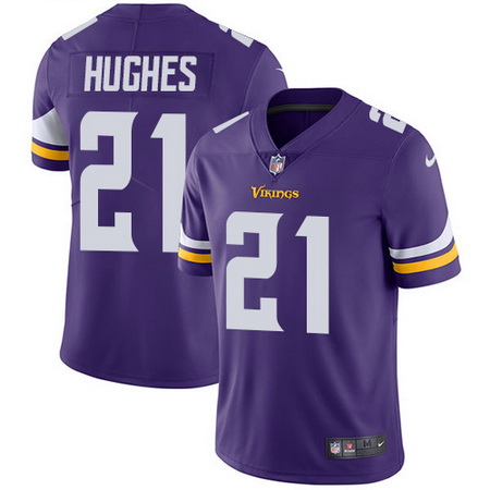 Nike Vikings #21 Mike Hughes Purple Team Color Mens Stitched NFL Vapor Untouchable Limited Jersey