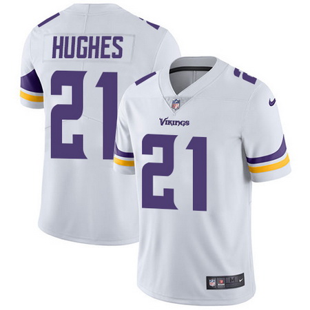 Nike Vikings #21 Mike Hughes White Mens Stitched NFL Vapor Untou