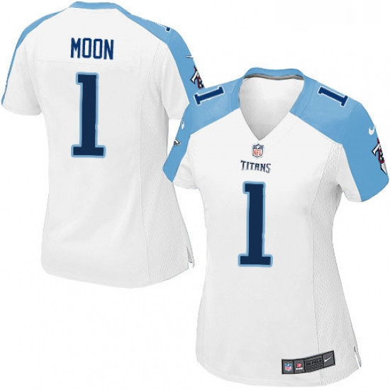 Womens Nike Tennessee Titans 1 Warren Moon Game White NFL Jersey