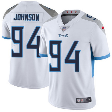 Nike Titans #94 Austin Johnson White Mens Stitched NFL Vapor Unt