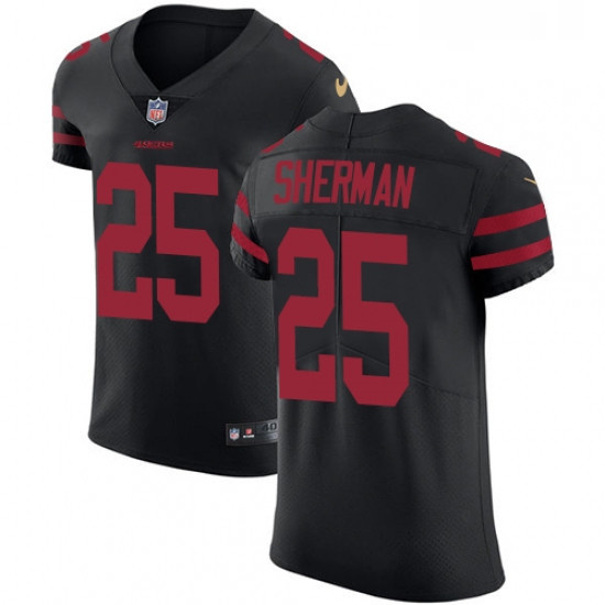 Mens Nike San Francisco 49ers 25 Richard Sherman Black Alternate Vapor Untouchable Elite Player NFL 