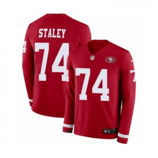 Youth Nike San Francisco 49ers 74 Joe Staley Limited Red Therma 