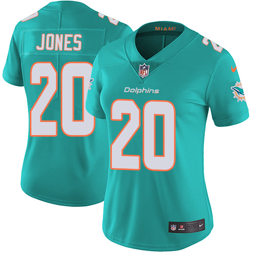 Nike Dolphins #20 Reshad Jones Aqua Green Team Color Womens Stit