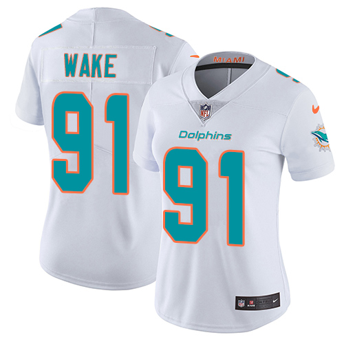 Nike Dolphins #91 Cameron Wake White Womens Stitched NFL Vapor Untouchable Limited Jersey