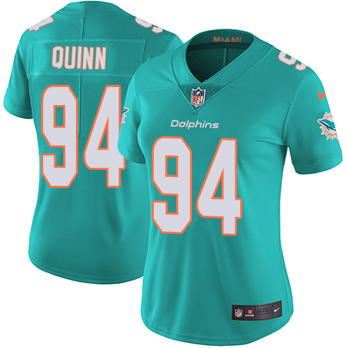 Nike Dolphins #94 Robert Quinn Aqua Green Team Color Womens Stit