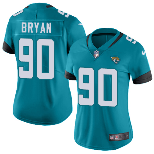 Nike Jaguars #90 Taven Bryan Teal Green Team Color Womens Stitched NFL Vapor Untouchable Limited Jer