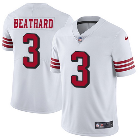 Nike 49ers #3 C J Beathard White Rush Youth Stitched NFL Vapor U