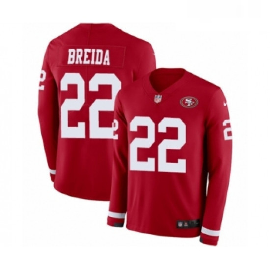 Youth Nike San Francisco 49ers 22 Matt Breida Limited Red Therma