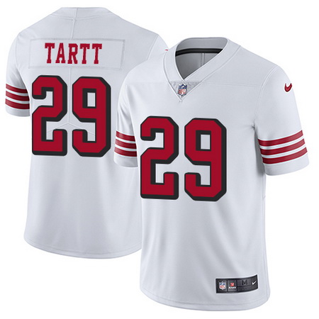 Nike 49ers #29 Jaquiski Tartt White Rush Youth Stitched NFL Vapo