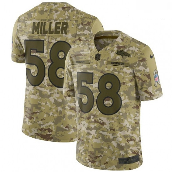 Men Nike Denver Broncos 58 Von Miller Limited Camo 2018 Salute to Service NFL Jersey