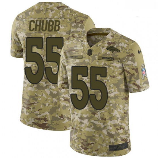 Men Nike Denver Broncos 55 Bradley Chubb Limited Camo 2018 Salute to Service NFL Jersey