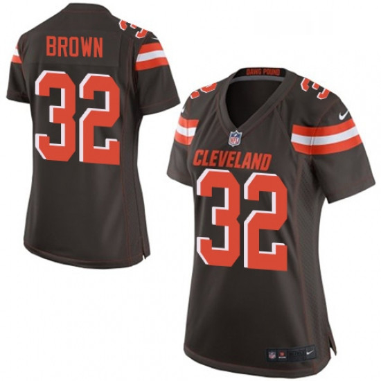 Womens Nike Cleveland Browns 32 Jim Brown Game Brown Team Color NFL Jersey