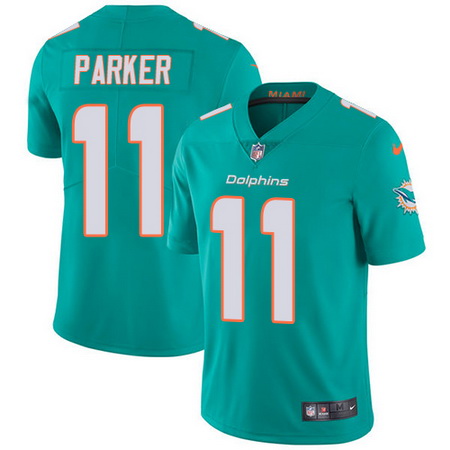 Nike Dolphins #11 DeVante Parker Aqua Green Team Color Youth Stitched NFL Vapor Untouchable Limited 