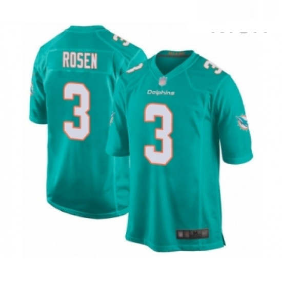 Mens Miami Dolphins 3 Josh Rosen Game Aqua Green Team Color Foot