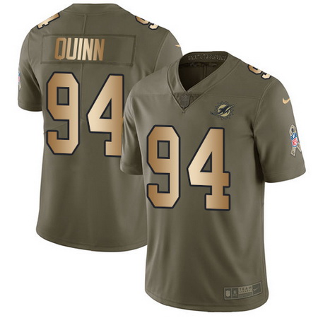 Nike Miami Dolphins No94 Robert Quinn Olive/Gold Youth Stitched NFL Limited 2017 Salute to Service Jersey