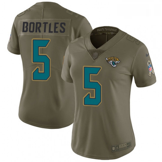 Womens Nike Jacksonville Jaguars 5 Blake Bortles Limited Olive 2