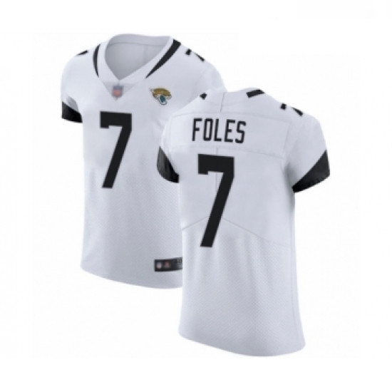 Men Jacksonville Jaguars 7 Nick Foles White Vapor Untouchable Elite Player Football Jersey