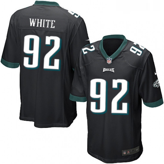 Mens Nike Philadelphia Eagles 92 Reggie White Game Black Alternate NFL Jersey