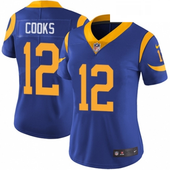 Womens Nike Los Angeles Rams 12 Brandin Cooks Royal Blue Alternate Vapor Untouchable Limited Player 