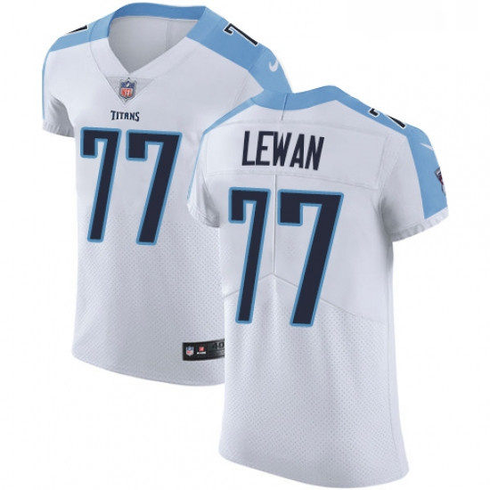 Mens Nike Tennessee Titans 77 Taylor Lewan White Vapor Untouchable Elite Player NFL Jersey