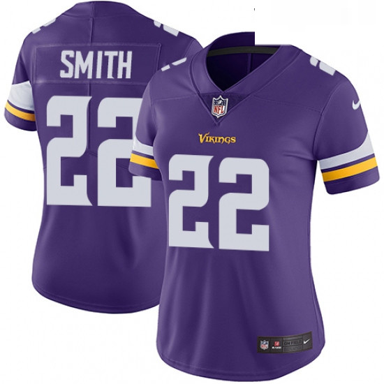 Womens Nike Minnesota Vikings 22 Harrison Smith Purple Team Color Vapor Untouchable Limited Player N