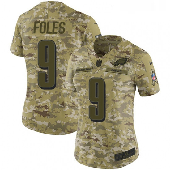 Womens Nike Philadelphia Eagles 9 Nick Foles Limited Camo 2018 Salute to Service NFL Jersey