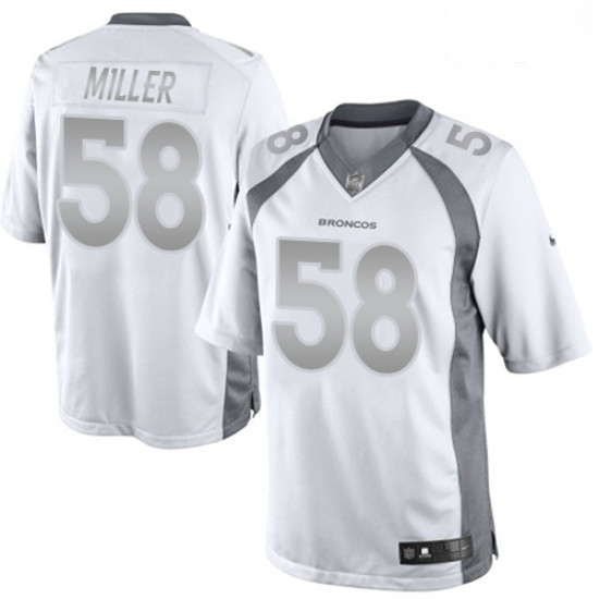 Men Nike Denver Broncos 58 Von Miller Limited White Platinum NFL Jersey