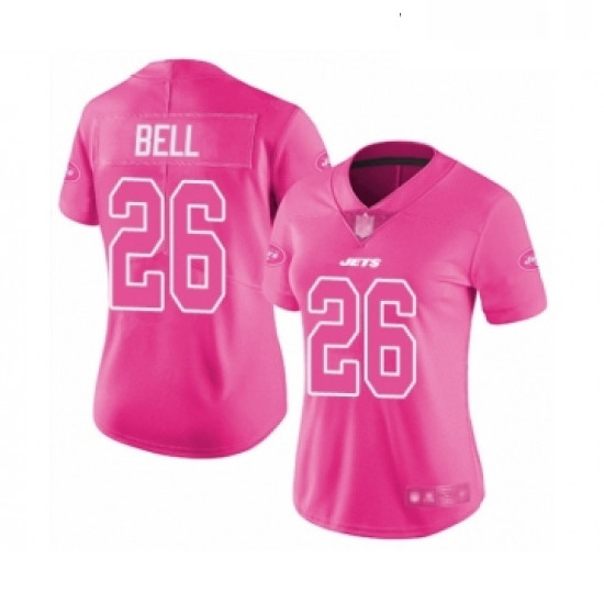 Womens New York Jets 26 Le Veon Bell Limited Pink Rush Fashion Football Jersey