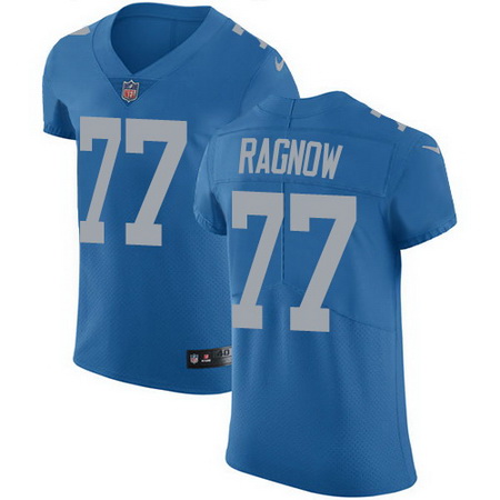 Nike Lions #77 Frank Ragnow Blue Throwback Mens Stitched NFL Vapor Untouchable Elite Jersey