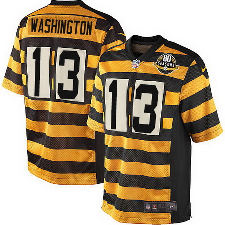 Nike Steelers #13 James Washington Yellow Black Alternate Mens Stitched NFL 80TH Throwback Elite Jer