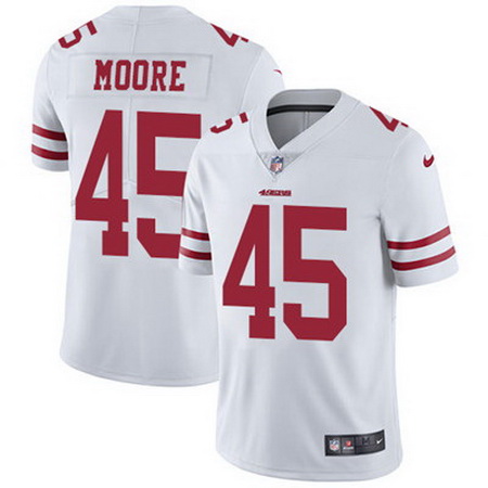 Nike 49ers #45 Tarvarius Moore White Mens Stitched NFL Vapor Untouchable Limited Jersey