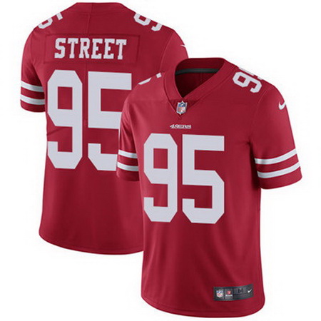 Nike 49ers #95 Kentavius Street Red Team Color Mens Stitched NFL Vapor Untouchable Limited Jersey