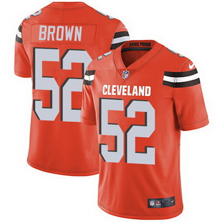 Nike Browns #52 Preston Brown Orange Alternate Mens Stitched NFL Vapor Untouchable Limited Jersey