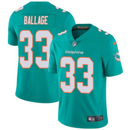 Nike Dolphins #33 Kalen Ballage Aqua Green Team Color Mens Stitched NFL Vapor Untouchable Limited Je