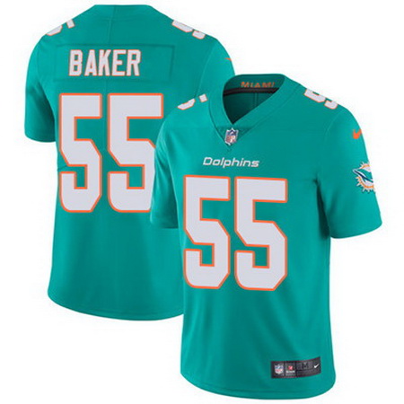 Nike Dolphins #55 Jerome Baker Aqua Green Team Color Mens Stitched NFL Vapor Untouchable Limited Jer