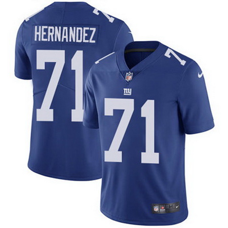 Nike Giants #71 Will Hernandez Royal Blue Team Color Mens Stitched NFL Vapor Untouchable Limited Jer