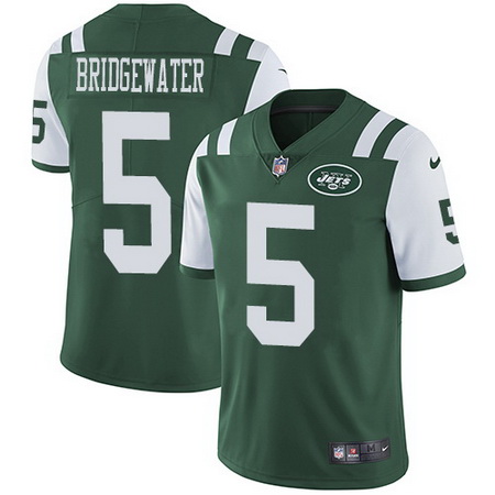 Nike Jets #5 Teddy Bridgewater Green Team Color Mens Stitched NFL Vapor Untouchable Limited Jersey