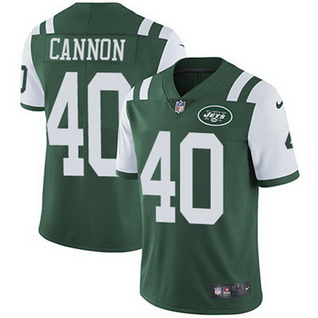 Nike Jets #40 Trenton Cannon Green Team Color Mens Stitched NFL Vapor Untouchable Limited Jersey