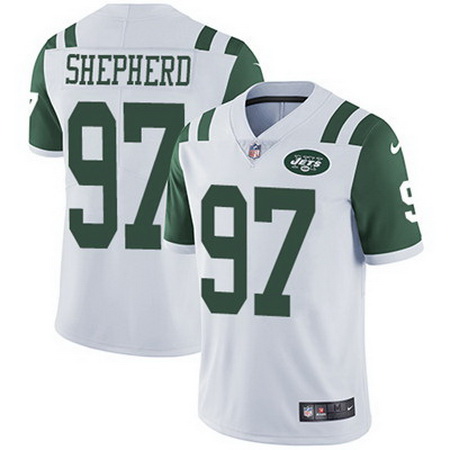 Nike Jets #97 Nathan Shepherd White Mens Stitched NFL Vapor Untouchable Limited Jersey