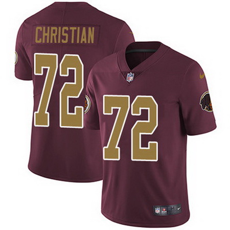 Nike Redskins #72 Geron Christian Burgundy Red Alternate Mens Stitched NFL Vapor Untouchable Limited