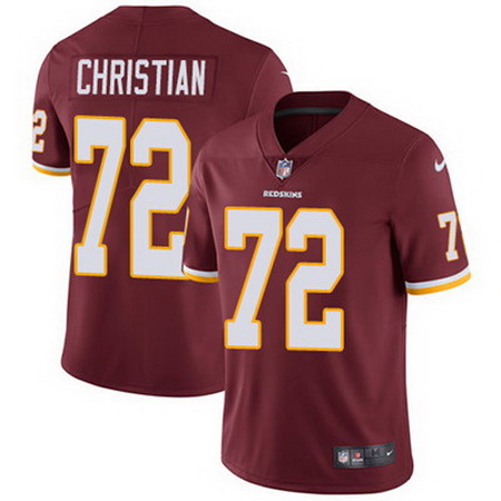 Nike Redskins #72 Geron Christian Burgundy Red Team Color Mens Stitched NFL Vapor Untouchable Limite