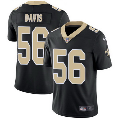 Nike Saints #56 DeMario Davis Black Team Color Mens Stitched NFL Vapor Untouchable Limited Jersey