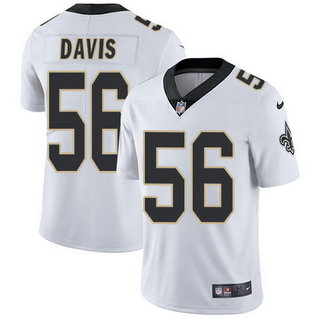 Nike Saints #56 DeMario Davis White Mens Stitched NFL Vapor Untouchable Limited Jersey