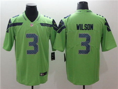 Nike Seahawks #3 Russell Wilson Green Vapor Untouchable Limited Jersey