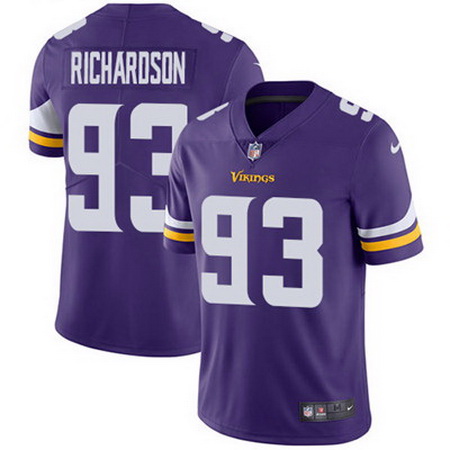 Nike Vikings #93 Sheldon Richardson Purple Team Color Mens Stitched NFL Vapor Untouchable Limited Je